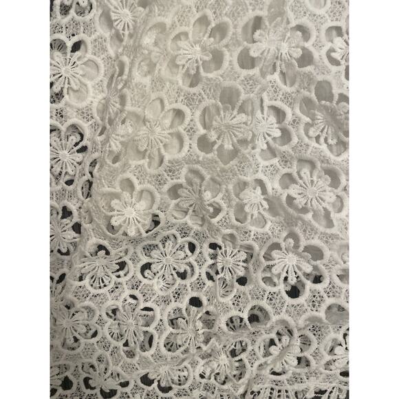 Girls White Eyelet Floral Dress Size 6/6x Cotton Blend Lined - Picture 3 of 6